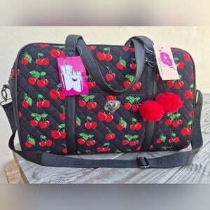 LUV BETSEY BY BETSEYVILLE BETSEY JOHNSON CHERRIES TRAVEL BAG